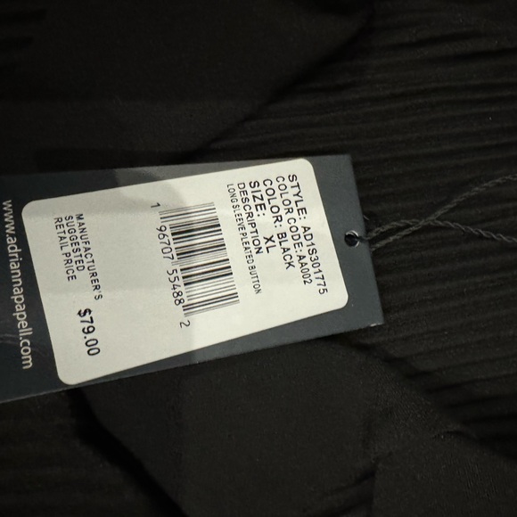 Black, long sleeved, extra large Adrian Papel, pleated  arms and bodice - Picture 3 of 7